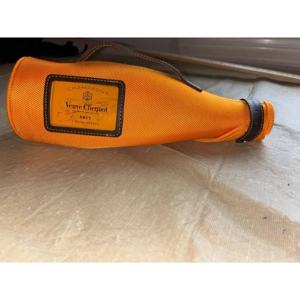 Veuve Clicquot Champagne Bottle Chiller Ice Jacket Orange Insulated Carrier 12in